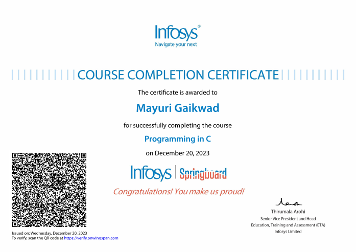 C Certificate