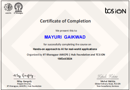 AI ML Certificate
