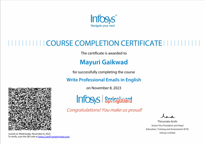 Communication Certificate